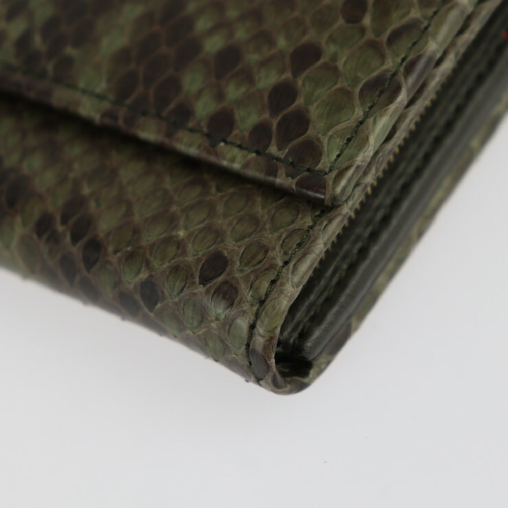 Gucci Horsebit Long Wallet Python Leather Green - image 5